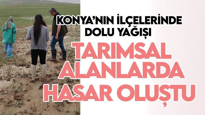 Konya'nın ilçelerinde dolu yağışı! Tarımsal alanlarda hasar oluştu