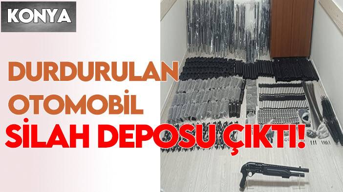 Konya'da durdurulan otomobil silah deposu çıktı!