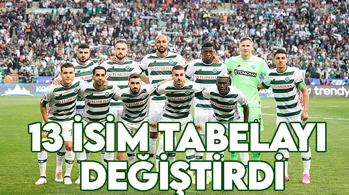 Konyaspor'da tabelayı 13 isim değiştirdi