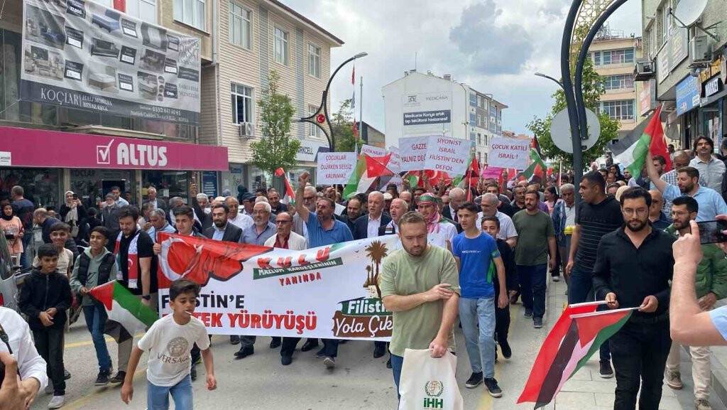 Konya'da Filistin’e destek yürüyüşü