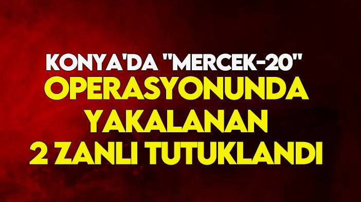 Konya'da "Mercek-20" operasyonunda yakalanan 2 zanlı tutuklandı