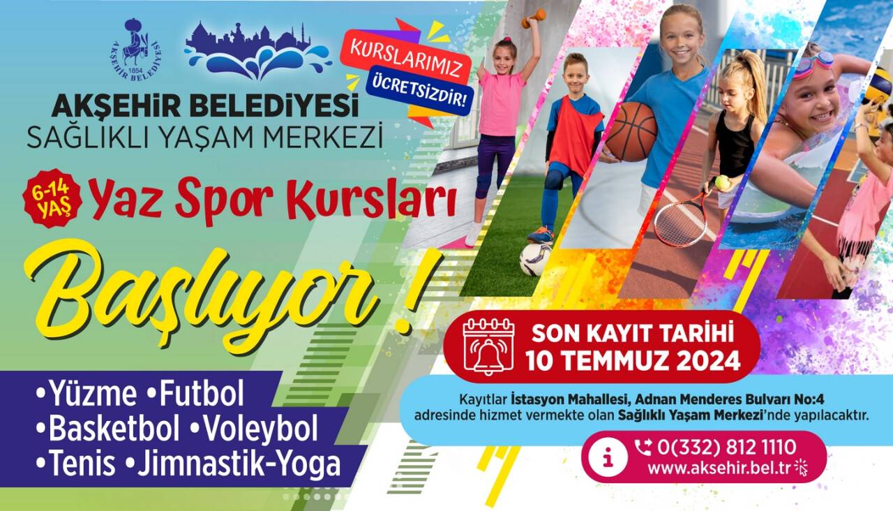Akşehir yaz  kursları başlıyor