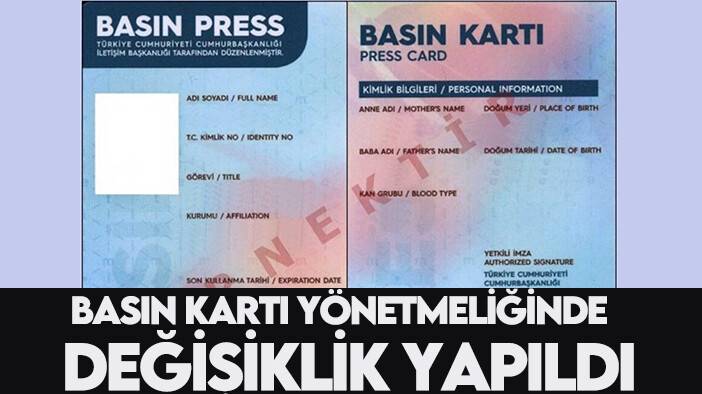 Basın Kartı Yönetmeliğinde değişiklik yapıldı