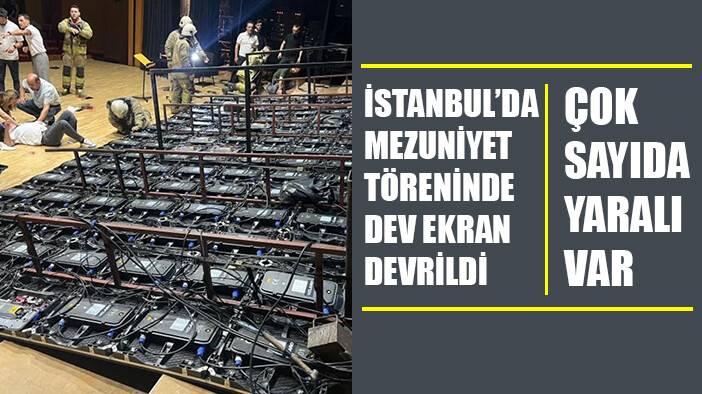 Cemal Reşit Rey’de mezuniyet töreninde dev pano devrildi