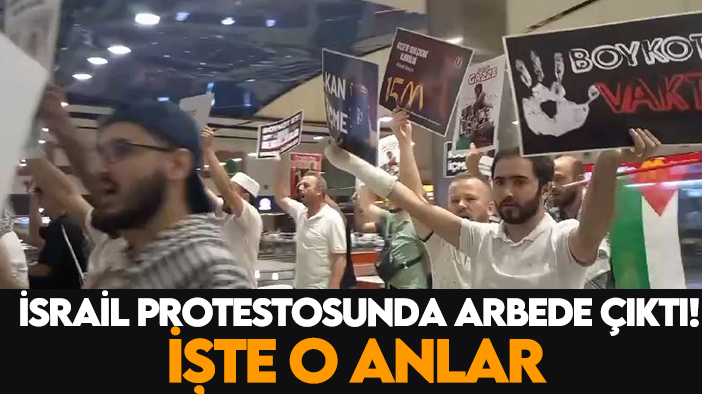 Konya'da İsrail protestosunda arbede çıktı! İşte o anlar