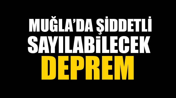 Muğla'da şiddetli sayılabilecek deprem