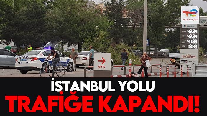 Konya’nın en işlek caddesi devrilen ağaç nedeniyle trafiğe kapandı