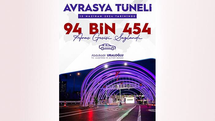 Bakan Uraloğlu: Avrasya Tüneli’nde yeni trafik rekoru kırıldı