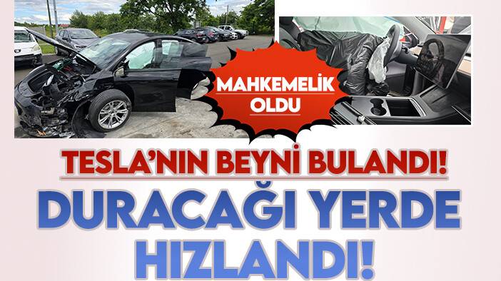 Beyni bulanan Tesla duracağı yerde hızlandı! Avukat kaza yaptı!
