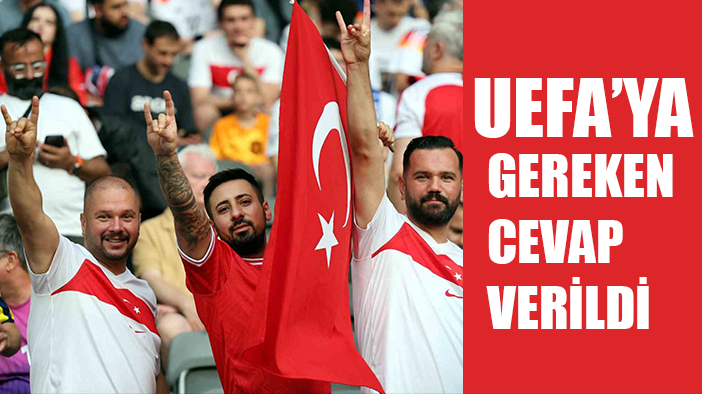 Türk taraftarlar statta UEFA'ya gereken cevabı verdi