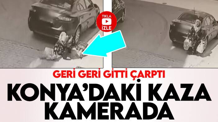 Konya'da kaza! Otomobil kadına çarptı: Anbean kamerada