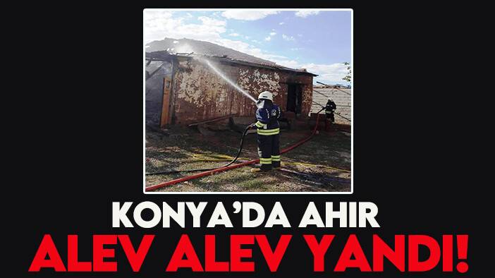 Konya'da ahır alev alev yandı!