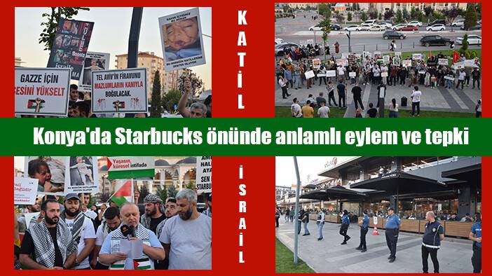 Konya'da Starbucks önünde anlamlı eylem ve tepki