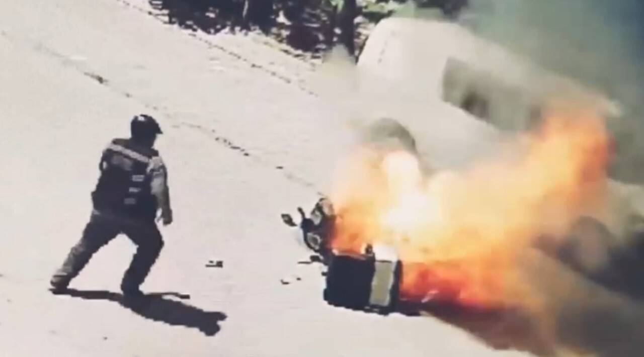 Elektrik bisiklet alev aldı