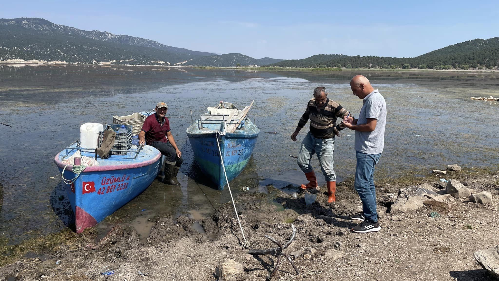 Beyşehir Gölünde avlanan balıklara boy limiti denetimi