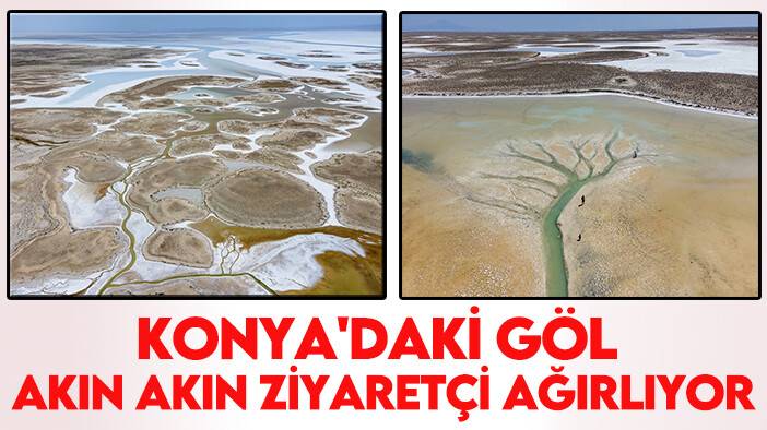 Konya'daki göl akın akın ziyaretçi ağırlıyor