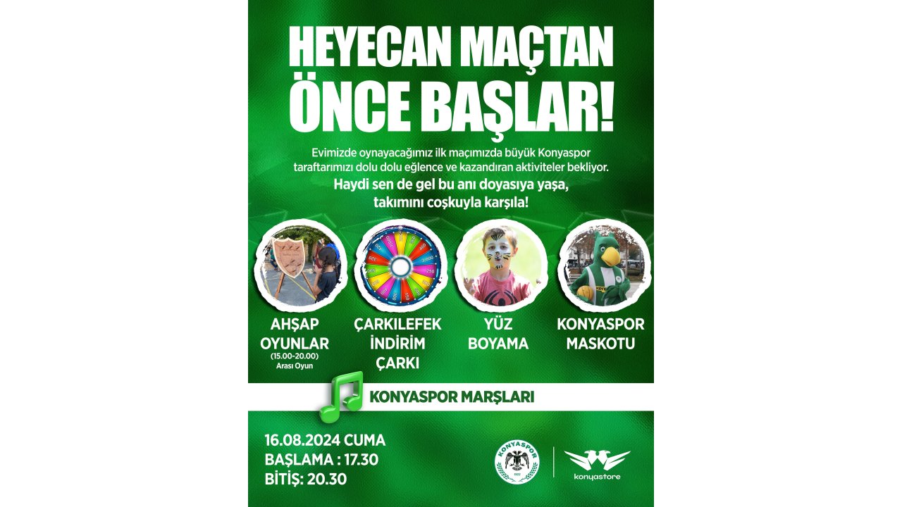 Konyaspor-Galasataray maçı öncesi stat karnaval yerine dönecek