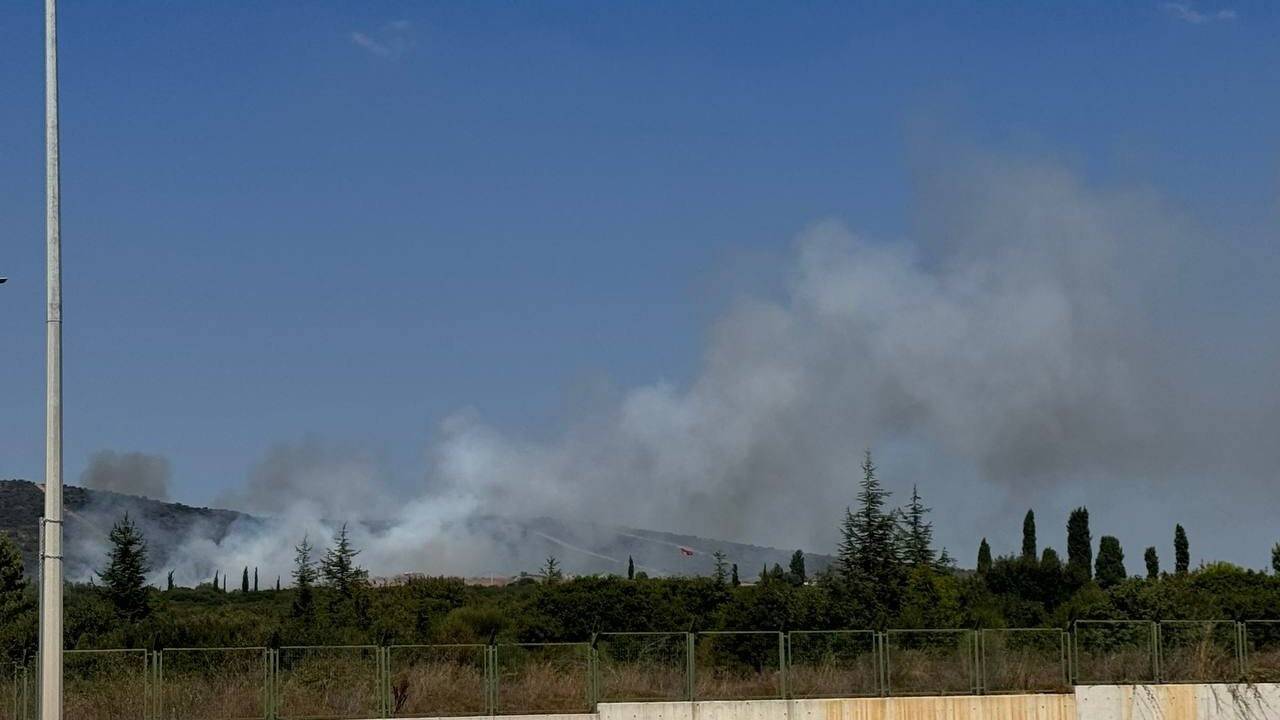Tuzla Piyade Okulu'na ait arazide yangın çıktı!