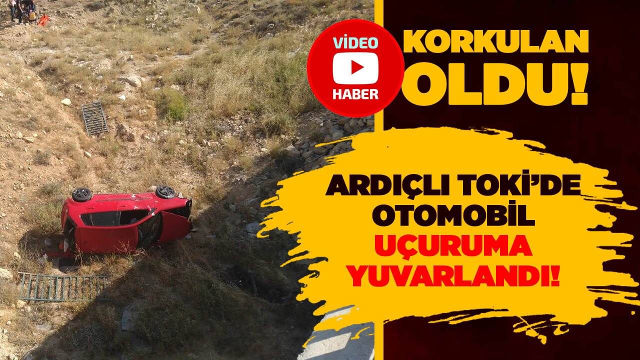 Konya'nın en yeni mahallesinde korkulan oldu! Otomobil uçuruma yuvarlandı