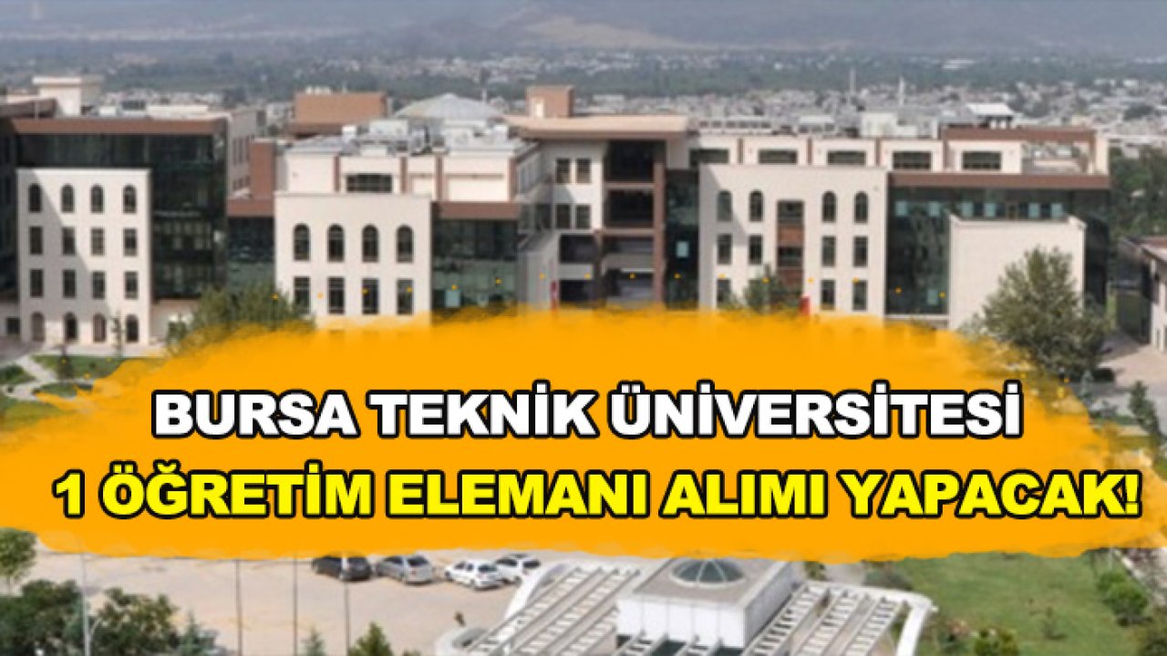 Bursa Teknik Üniversitesi 1 öğretim elemanı alımı yapacak!