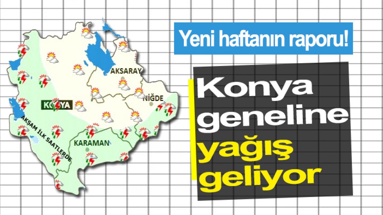 Meteoroloji'den yeni hafta raporu: Konya geneline yağış geliyor