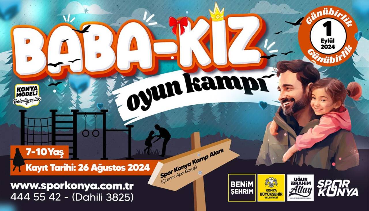 Konya'da kız çocukları ve babaları için "Oyun Kampı" düzenleniyor