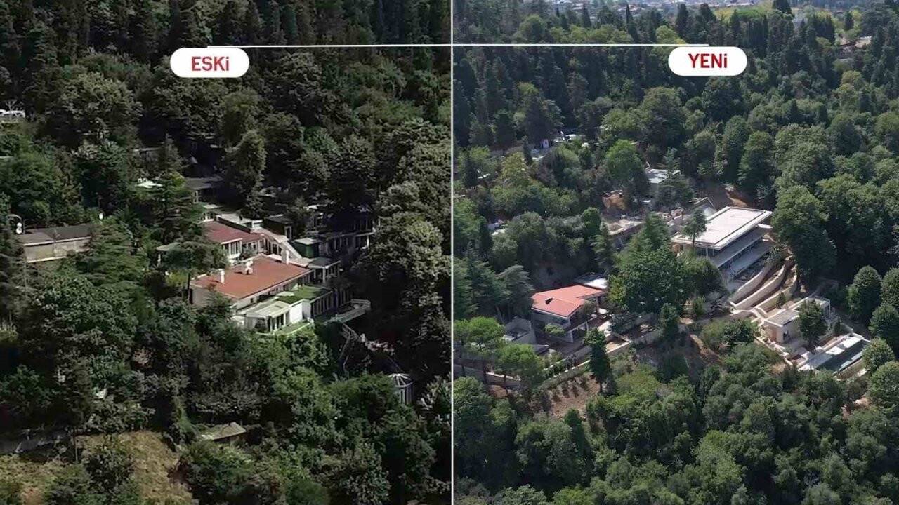 Vaniköy’deki kaçak inşaatın eski ve yeni haline ait görüntüler ortaya çıktı