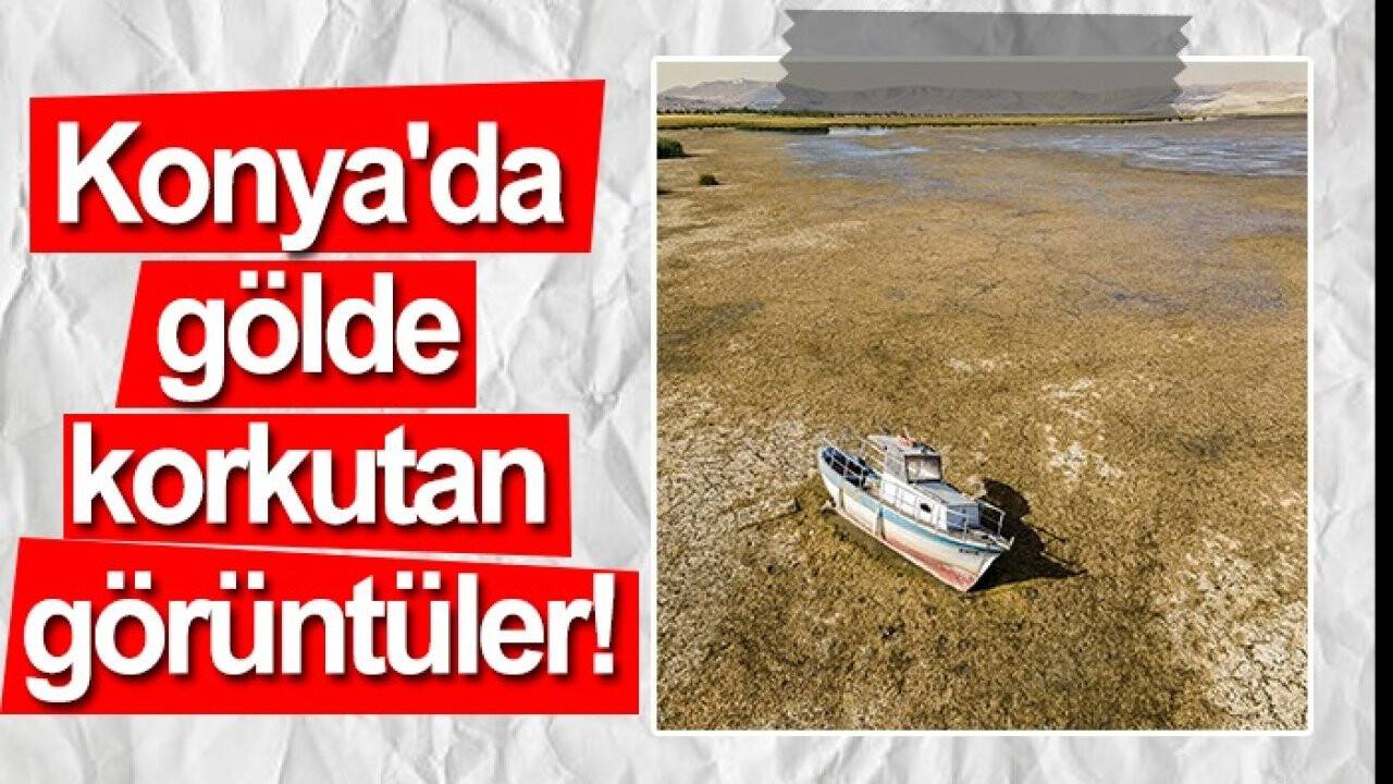 Konya'da gölde korkutan görüntüler!