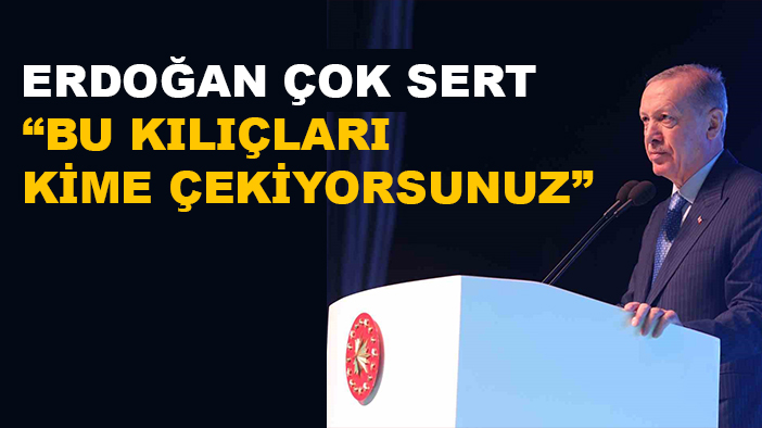 Cumhurbaşkanı Erdoğan: "Bu kılıçları kime çekiyorsunuz, şimdi bunlarla ilgili araştırmalar yapılıyor"