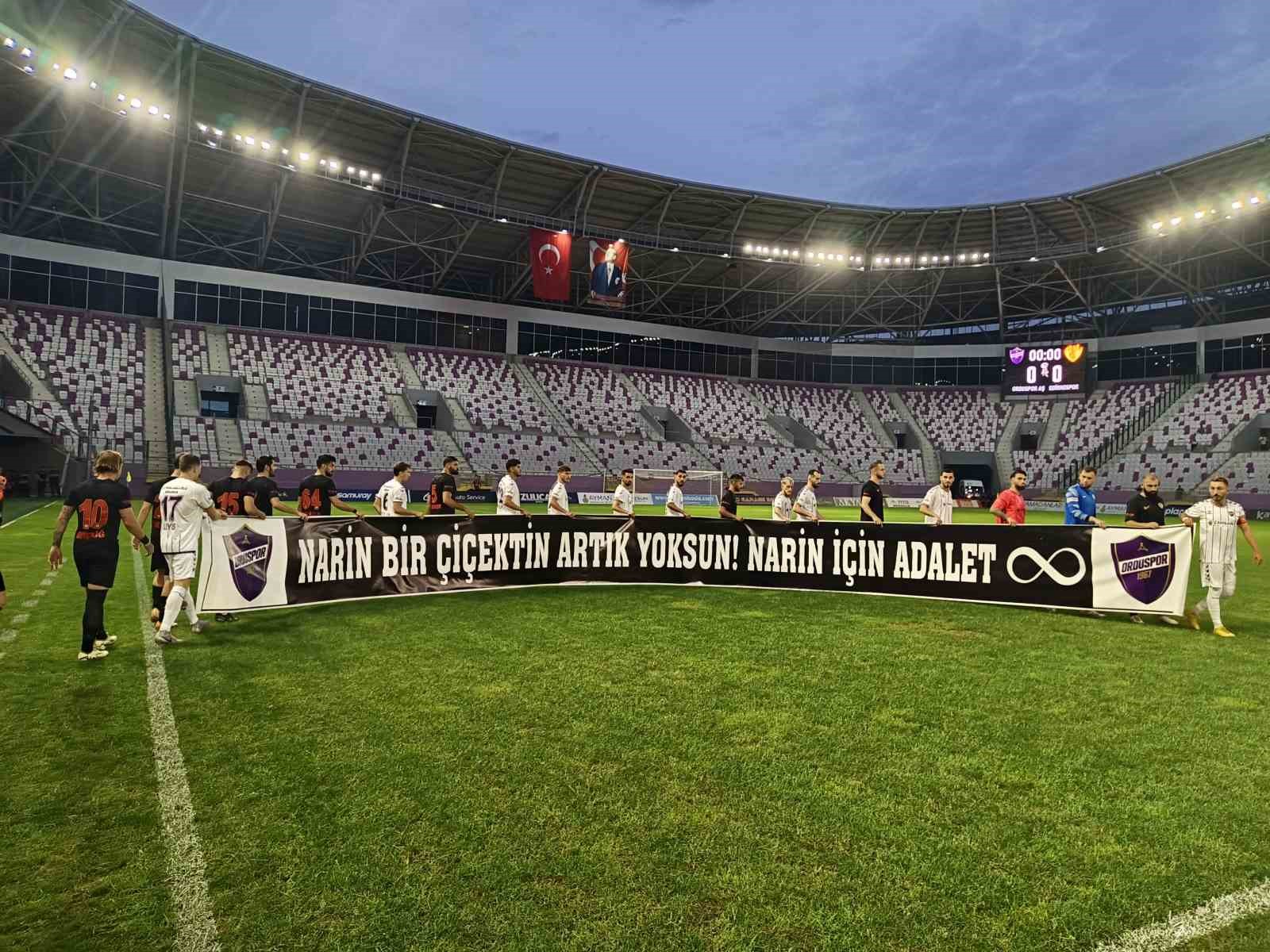 Ordu’da maç öncesi ’Narin’ pankartı