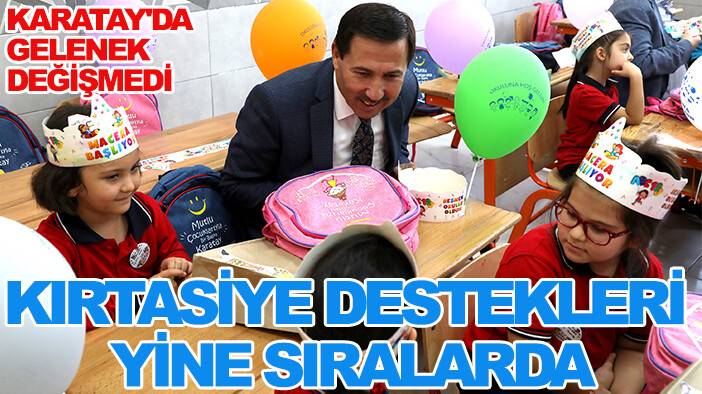 Karatay'da gelenek değişmedi: Kırtasiye destekleri yine sıralarda