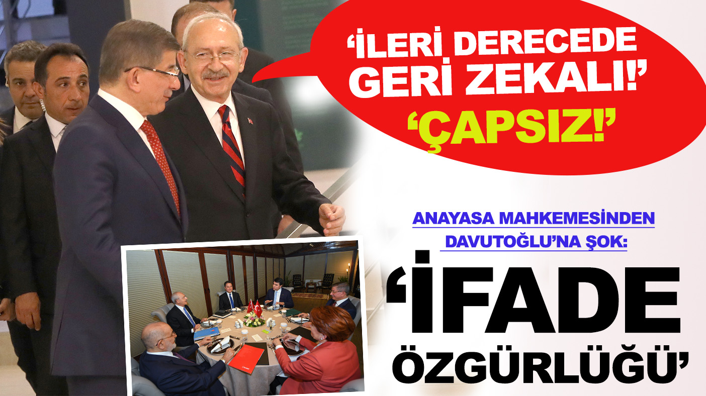 AYM'den Davutoğlu'nu  şok "geri zekalı" ve "çapsız" kararı