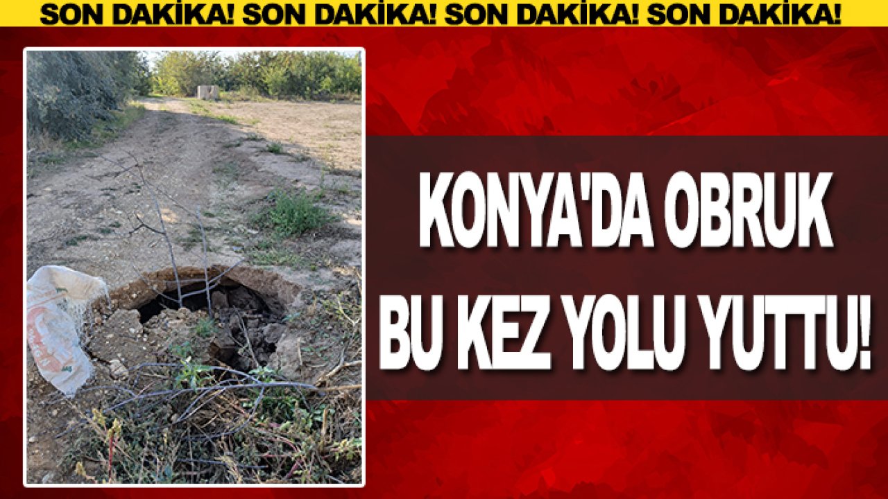 Son Dakika! Konya’da obruk bu kez yolu yuttu!