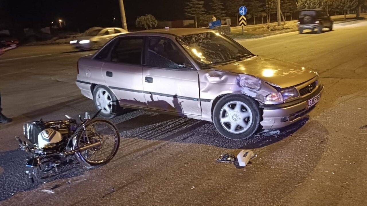 Konya’da otomobil ile motosiklet çarpıştı: Yaralılar var
