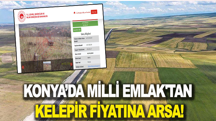 Milli Emlak'tan Konya'da kelepir fiyatına arsa!