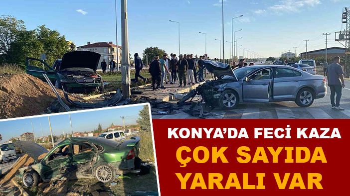 Konya’da iki otomobil çarpıştı: 4 yaralı