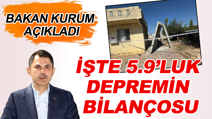 Bakan Kurum 5.9'luk depremin bilançosunu açıkladı