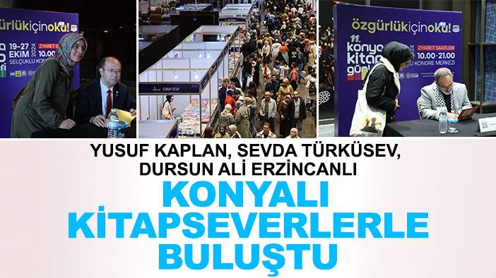 Yusuf Kaplan, Sevda Türküsev, Dursun Ali Erzincanlı Konyalı kitapseverlerle buluştu