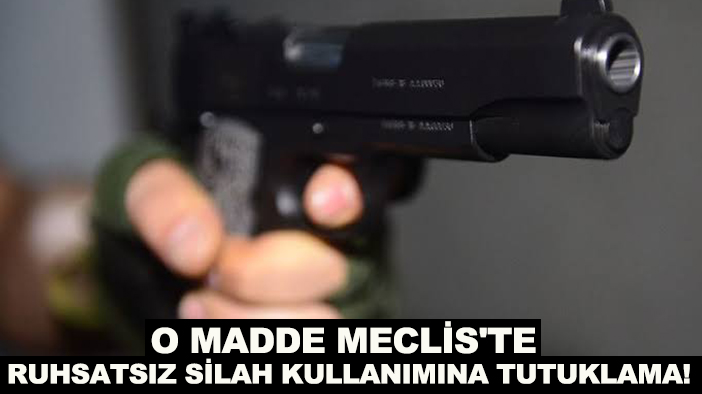 O madde Meclis'te: Ruhsatsız silah kullanımına tutuklama!