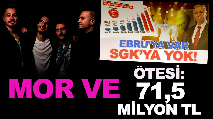 Ebru Gündeş'e 69 milyon ödeyen Ankara BB, Mor ve Ötesi'ne de 71,5 milyon konser ödemesi yapmış