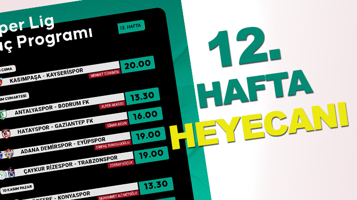 Trendyol Süper Lig'de 12. hafta heyecanı