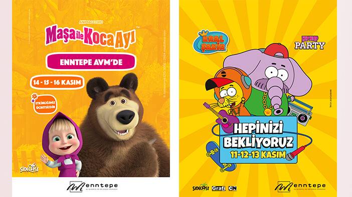 Kral Şakir ve Maşa ile Koca Ayı Enntepe'de