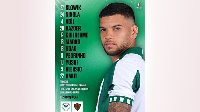 Konyaspor-Hatayspor maçında ilk 11'ler belli oldu