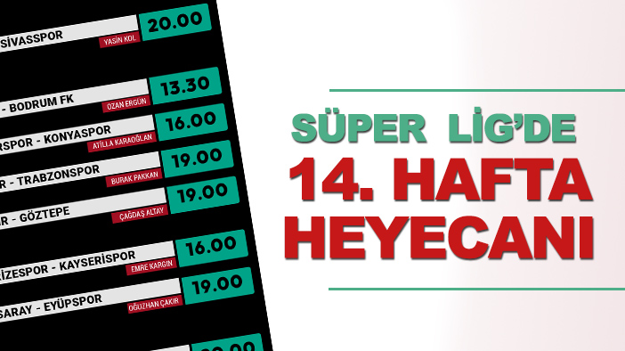 Süper Lig'de 14. hafta heyecanı yaşanacak