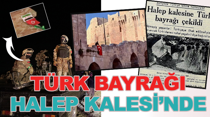 Halep Kalesinde Türk bayrağı dalgandırıldı