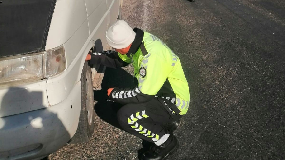 Bozkır'da kış lastiği denetimleri başladı