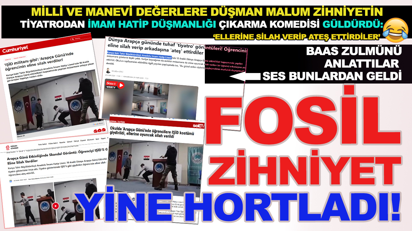 Konya Tahir Büyükkörükçü AİHL öğrencilerinin Baas zulmünü anlattkları tiyatro oyunu, fosil zihniyeti hortlattı!