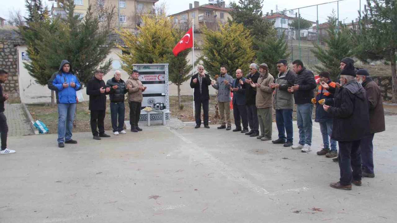 Şehitler çeşmesi dualarla hizmete açıldı