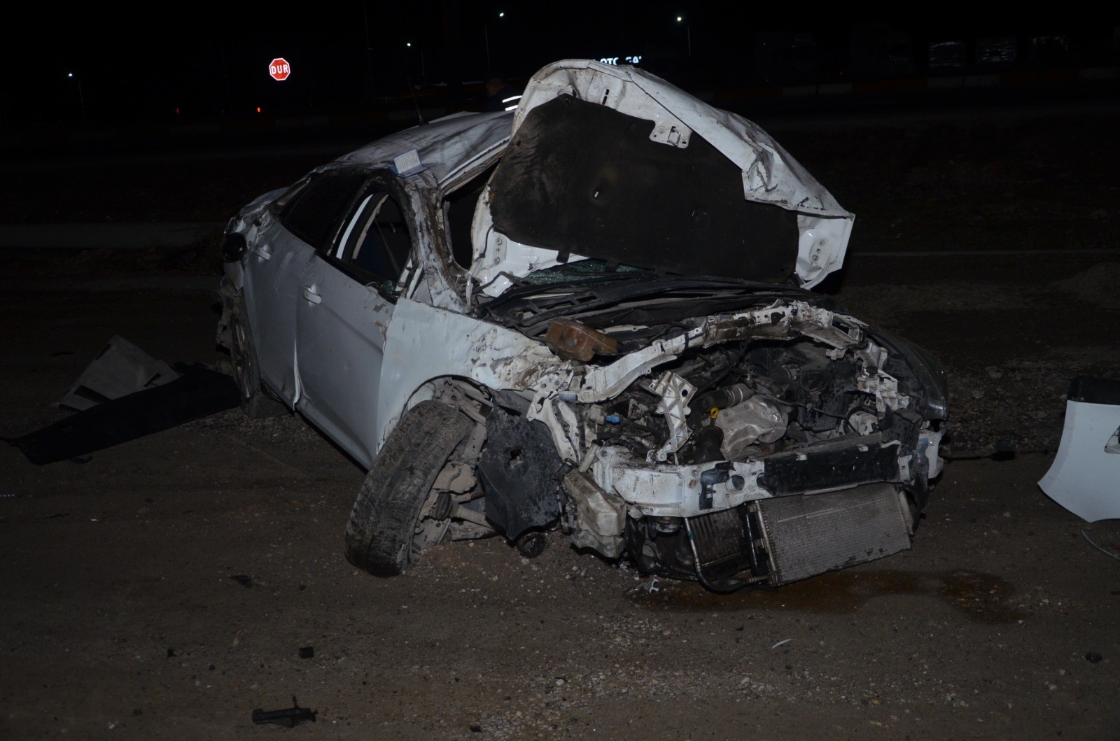 Konya'da otomobil takla attı, sürücü bulunamadı