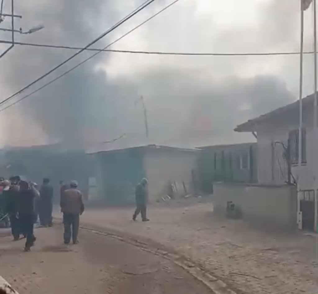 Bacadan çıkan yangın ahır ve samanlığı küle çevirdi